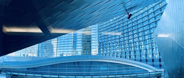 Low angle view of modern glass building