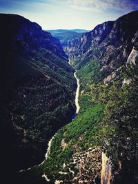 Scenic view of mountains against sky