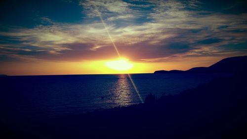 Scenic view of sea at sunset