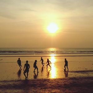 Scenic view of sea at sunset