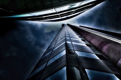 Low angle view of building against cloudy sky