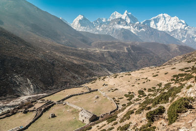 Scenic view of mountains against sky