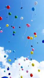 Low angle view of balloons in sky