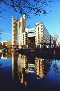 Reflection of buildings in water