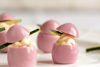 Close-up of food in bowls on table