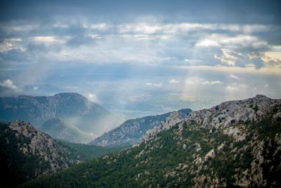 Scenic view of mountains against sky