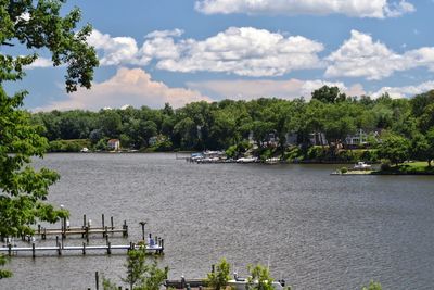 Scenic view of river against sky