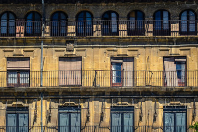 Low angle view of old building in city