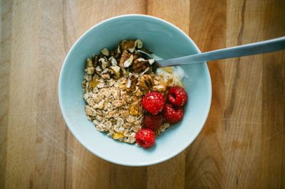 Directly above shot of food in bowl