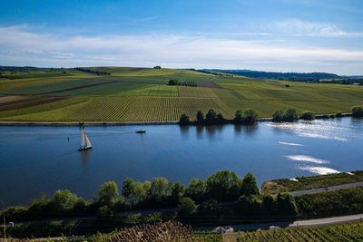 Scenic view of river against sky