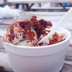 Close-up of ice cream in cup