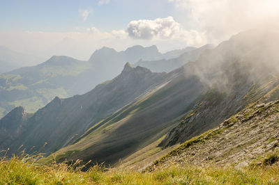 Landscape of the swiss alps near brienz.