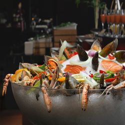 Close-up of food on table at restaurant