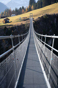 High angle view of suspension bridge