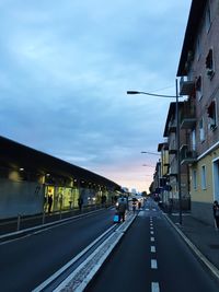 Road passing through city