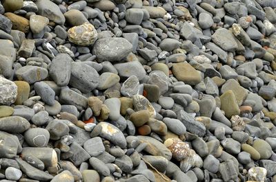 Full frame shot of stones at shore