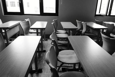 Empty chairs and tables