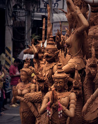 Group of people at market in city