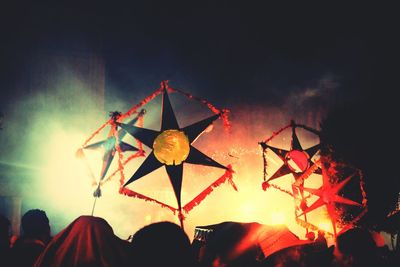 Low angle view of firework display