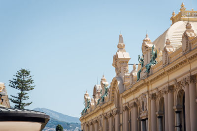 Low angle view of building against clear sky
