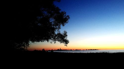 Scenic view of sea at sunset