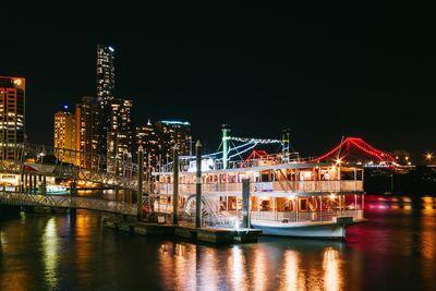 Illuminated city at night