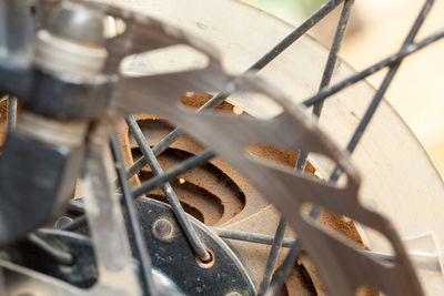 Close-up of bicycle wheel