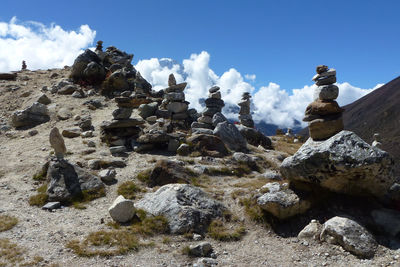 Panoramic view of rocks against sky