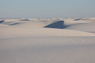 Rolling dunes of gypsum sand in white sands national park