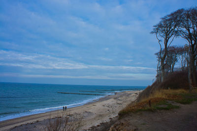 Scenic view of beach against sky