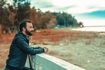 Close-up portrait of man outdoors