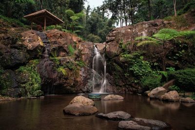 Scenic view of waterfall