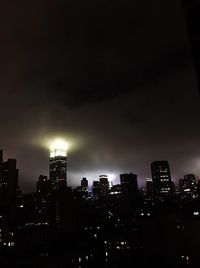 Illuminated cityscape at night