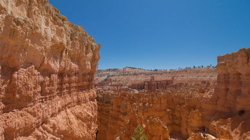 Scenic view of rock formations against blue sky