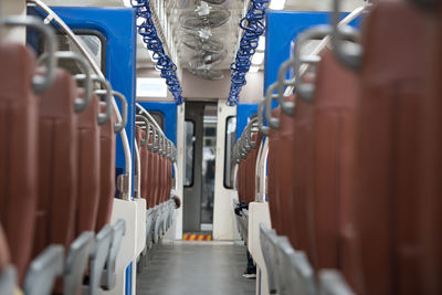 Interior of subway train