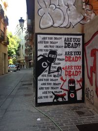 Information sign on wall