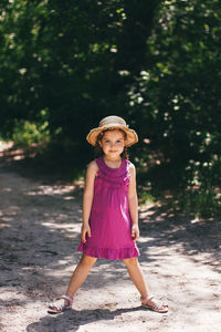 Full length portrait of cute girl