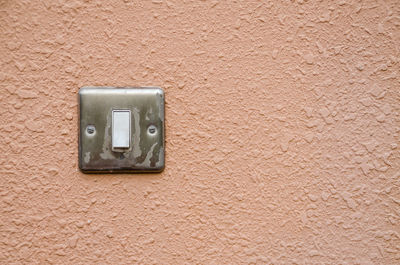 Extreme close up of door bell