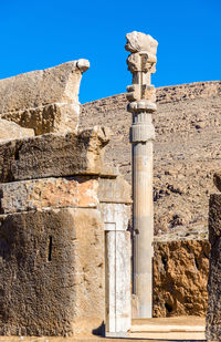 Low angle view of old temple