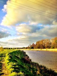 Scenic view of landscape against cloudy sky