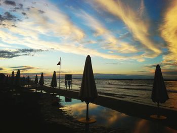 Scenic view of sea at sunset
