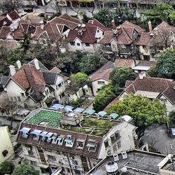 High angle shot of townscape