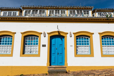 Low angle view of yellow building