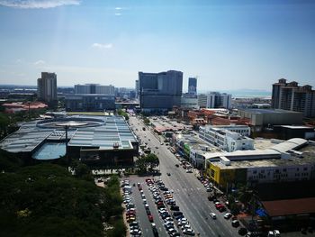 High angle view of cityscape