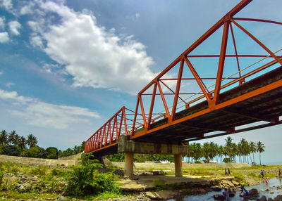 Low angle view of bridge against sky