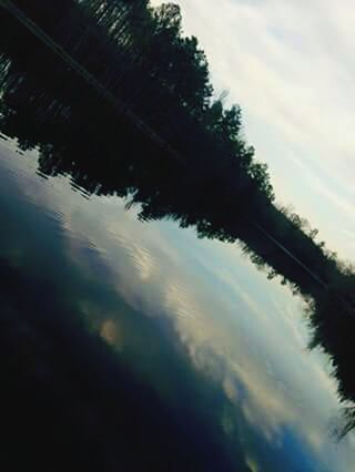 sky, water, reflection, cloud - sky, tranquility, tranquil scene, nature, tree, beauty in nature, lake, scenics, waterfront, cloudy, cloud, standing water, idyllic, outdoors, growth, no people, day