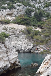 Rock formations by sea