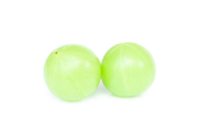 Close-up of apples on white background