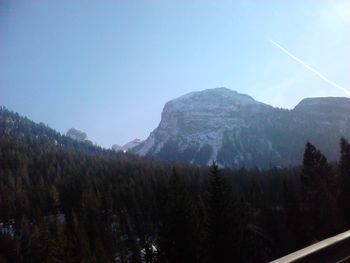 Scenic view of mountains against clear sky