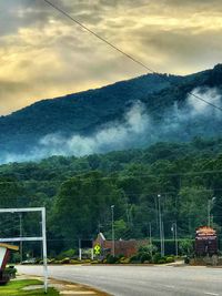 Scenic view of mountain against sky